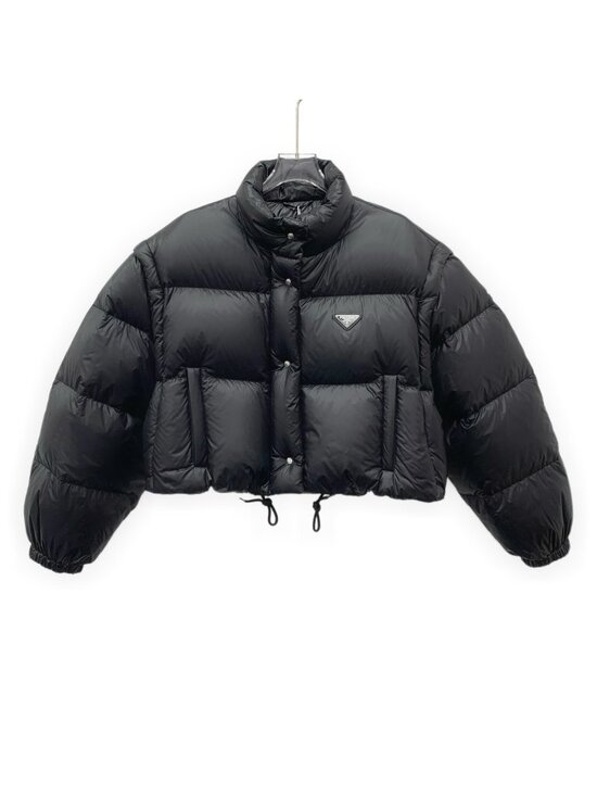 Prada Jackets & Blazers - Prada Black Triangle Logo Stand-Collar Down Jacket
